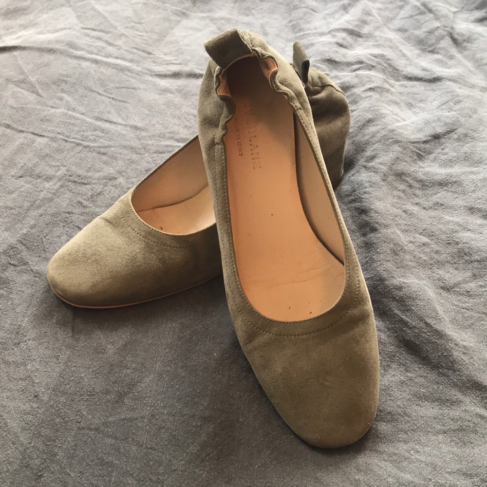 Everlane Suede Olive Day Heels